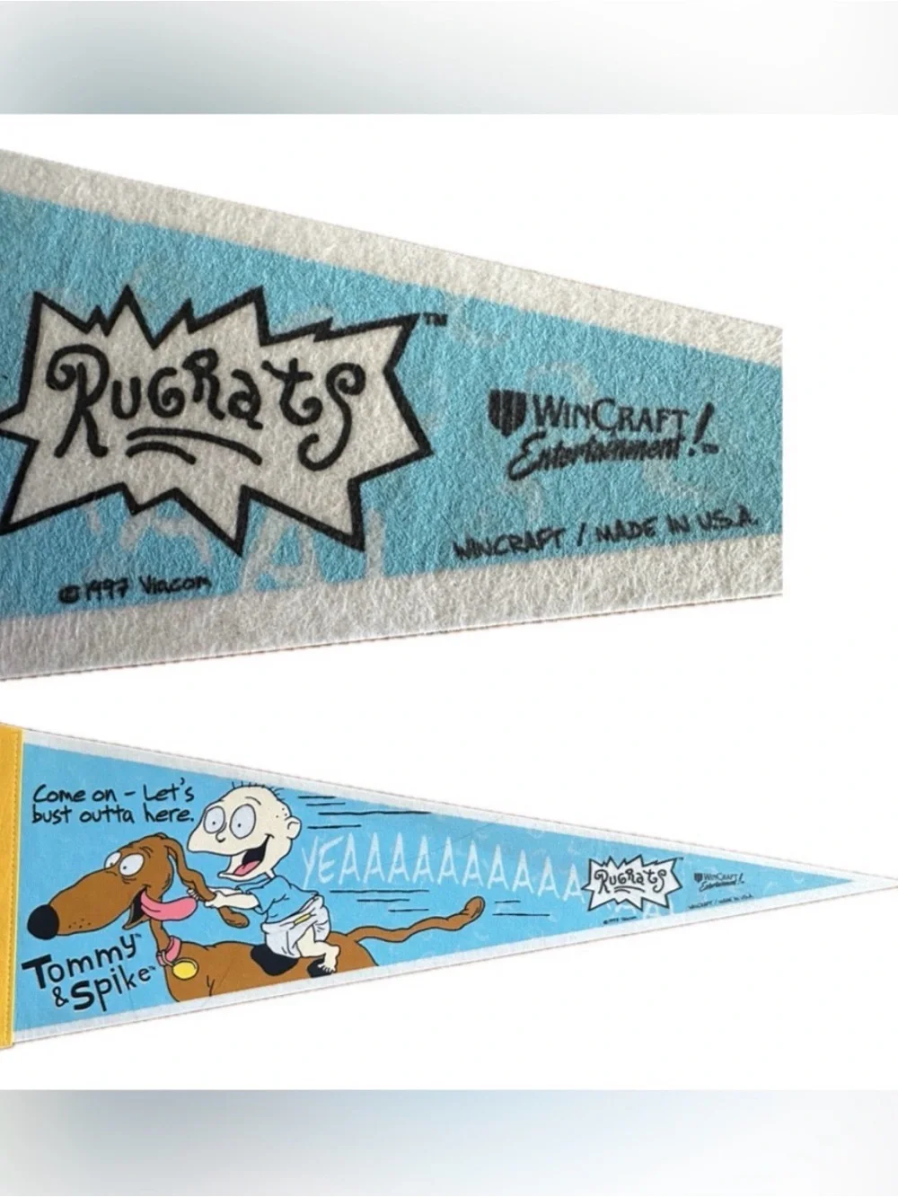 Rare Vtg 1998 Rugrats Complete Collection of Movie Felt Pennants Set